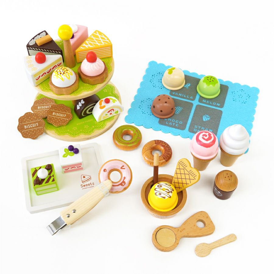 はじめてのおままごと アイスクリームセット 木のおもちゃ 知育玩具 クリスマス 木のおもちゃ 知育玩具のウッディプッディ